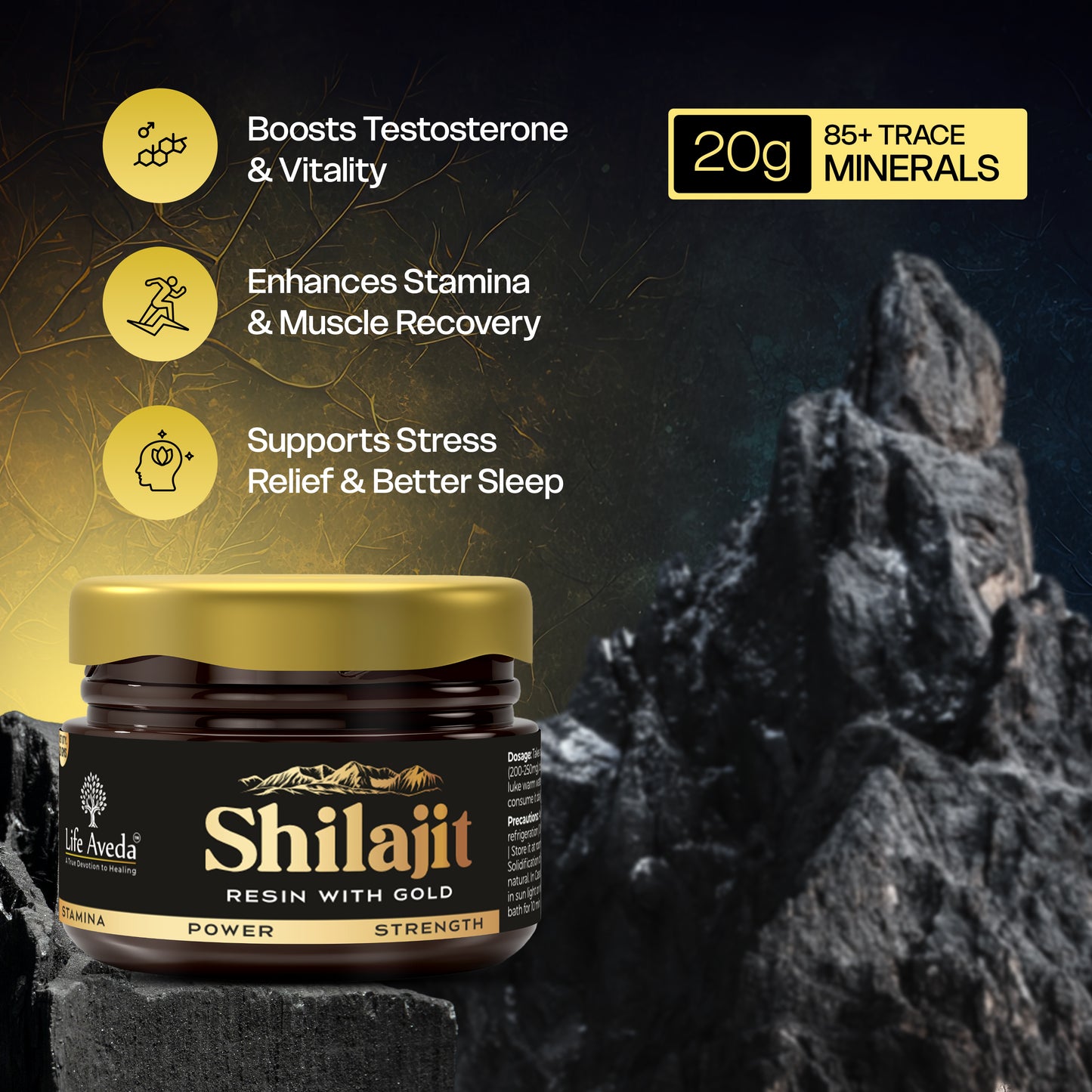 Shilajit Resin With 24K Gold Dust