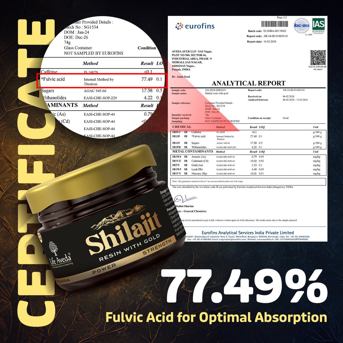 Shilajit Resin With 24K Gold Dust